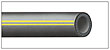 Rubber hose for hot water, fine EPDM blend, with yellow mark striping weather and ageing resistant, black smooth.