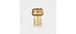 Brass hose coupling (male) with serrated tail, hexagon and make thread BSP.