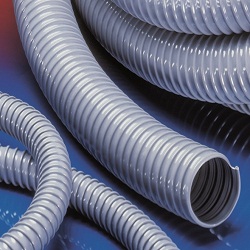 Heavy Weight Grey PVC Flexible Ducting Hose, 1.5mm Wall, Flame Retardant to  UL94-HB