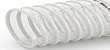 A white PVC helix embedded in clear non-toxic polyether polyurethane. A highly abrasive resistant non-toxic ducting for conveying gravel, grit, grain, corn, asbestos, cement, chalk, glass, gypsum etc.