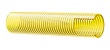 A white spiral helix embedded in a translucent yellow non-toxic flexible PVC used as a multi-purpose hose for the food and beverage industry.