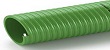 A white spiral helix embedded in an opaque green flexible PVC which is very easy to handle has excellent weathering resistance and good crush resistance. A robust general purpose hose.