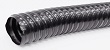 Abrasive resistant black polyurethane flexible ducting hose, anti-static, ATEX approved, wood and dust extraction